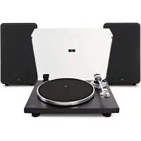 AVCOM Bluetooth Turntable with Active Speakers Black