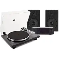 AVCOM Bluetooth Turntable with HiFi Amplifier and 5" Bookshelf Speakers Black