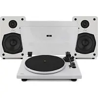 AVCOM Bluetooth Turntable with Active Speakers White