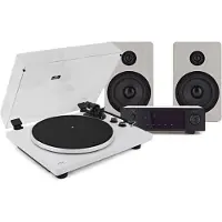 AVCOM Bluetooth Turntable with HiFi Amplifier and 5" Bookshelf Speakers White