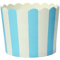 MaxPower 50 x Cupcake Papieren Taartvormpjes Bakvormpjes Liners Muffin Dessert Bakvormpjes Blauwe Streep