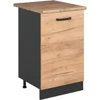 Vicco Keukenonderkast R-Line, Goudkleurig Eiken/Antraciet, 50 cm goudkleurig eiken werkblad