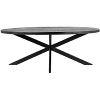 Giga Meubel Eettafel Mansour Ovaal Zwart Mangohout 240cm