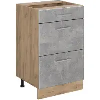 Vicco Keukenonderkast R-Line, Beton/Goudkleurig Eiken, 50 cm zonder werkblad
