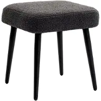 HOMCOM -Fußhocker-Polyester, Stahl-42L x 42B x 47H cm-Dunkelgrau