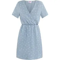 Mymo Jurk smoky blue / wit