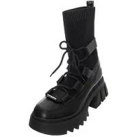 Steve madden Laarzen 'Womens Hierarchy Black Lace-Up Boots' zwart