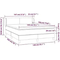 vidaXL Boxspring met matras fluweel roze 140x190 cm
