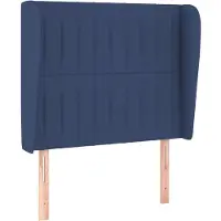 vidaXL Hoofdbord met randen 93x23x118/128 cm stof blauw