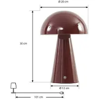 LINDBY Tafellampe , Nevijo, dimbare, Rood, Woonkamer, Metaal, Modern