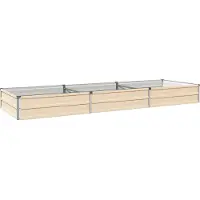 vidaXL Verhoogd Tuinbed Ivoor 240 x 80 x 24 cm koudgewalst staal