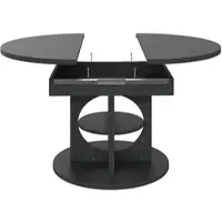 STILVORA Eettafel - Uitschuifbaar Met Opbergrek - Rond Naar Ovaal Voor Eetkamer En Keuken - MDF Metaal - 110-150x110x76 Cm