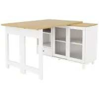 STILVORA Eettafel - Uitschuifbaar En Opklapbaar Met Opbergruimte - Voor Wonen En Dineren - MDF In Wit En Naturel - 120x40x75,5 Cm