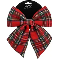 Mica Decorations Kerststrik | | 20 x 23 cm (Rood, Geruit)