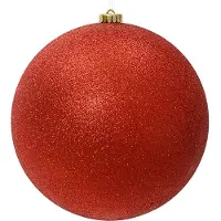 Décoris Kerstbal | | Ø 25 cm (Glitter, Rood)