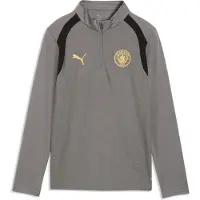 Puma Manchester City Trainingstrui 1/4-Zip 2026-2027 Kids Donkergrijs Zwart Goudgeel