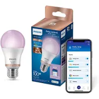 Philips Smart Lighting - LED-lamp - E27 fitting - RGB - Gekleurd en instelbaar wit licht - Dimbaar - 100W - Standaard lampvorm: A60 - Wifi