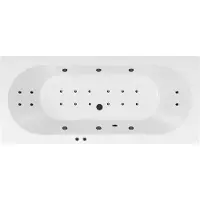 Lambini Designs Round bubbelbad 170x75cm elektronisch 6+4+2 hydrojets en 12 aerojets zwart