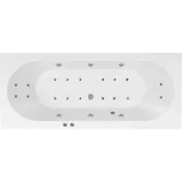 Lambini Designs Round bubbelbad 170x75cm elektronisch 6+4+2 hydrojets en 12 aerojets chroom