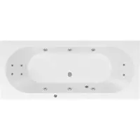 Lambini Designs Round bubbelbad 190x90cm elektronisch 6+4+2 hydrojets RVS
