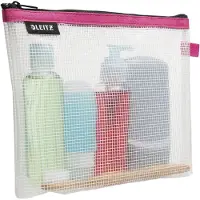 Leitz 4014-00-23 Reisaccessoire, make-up tas "WOW Traveller", transparant/roze