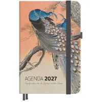 Studio Colori Agenda 2027 - Vogelprenten van de Japanse meester Koson - 12,5x17,5 cm - Met pennenlus, leeslinten, sluitelastiek en documentenvakje - GRATIS 4 ansichtkaarten cadeau