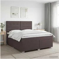 vidaXL Boxspringbed met matras Donkerbruin 140 x 200 cm Stof