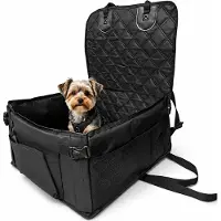 Relaxdays autostoeltje voor honden, geschikt voor kleine honden tot 8 kg, opvouwbaar, hondenbed voor in de auto, stabiel, afmetingen (b x d x h): 25 x 43 x 43 cm, autokorven, zwart