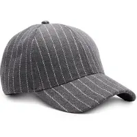 Manfield Grijs met witte gestreepte pet | Maat adult