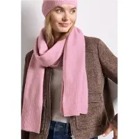 Street One Dames Lange, fijngebreide sjaal in effen kleur - Roze - One size