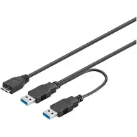 Pro USB A naar Micro USB kabel | 0.3 meter | USB 3.0