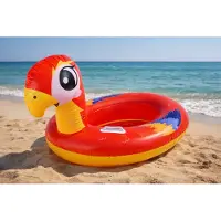 Eddy Toys Ride-On Parrot - Opblaasbare Papegaai Ride-On Speelgoed - Geschikt voor Zwembad en Strand - PVC Kunststof - Max. Belastbaar Gewicht 45 kg - Afmetingen 118x75x70 cm - Rood