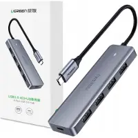 UGREEN - USB - Type C HUB splitter - 4x USB 3.2 Gen - 1 - met - USB - Type - C - voedingspoort - grijs - (CM219 - 70336)