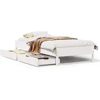 vidaXL Bedframe zonder matras massief grenenhout wit 140x200 cm