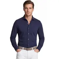 Desoto Donkerblauw zakelijk overhemd slim fit uni 100% katoen