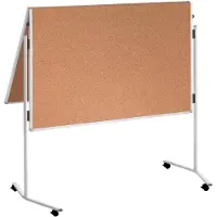 Franken ECO presentatiebord, 1200 x 750/1500 mm, opvouwbaar, dubbelzijdig, met wielen, bruin/kurk
