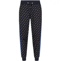 BOSS Heren Lamont joggingbroek met geometrisch patroon en smalle pasvorm (Donkerblauw)