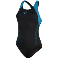 Speedo Dames/Dames Abstract One Piece Badpak (ZWART/BLAUW)