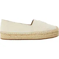 BOSS Lederen platte espadrilles voor dames (Licht Beige)