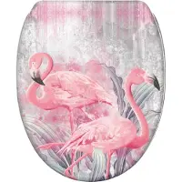 Sanilo WC-bril met zachte sluiting en snelsluiting, Flamingo. Toiletdeksel rechtstreeks van de fabrikant. Toiletdeksel, WC-bril