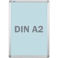 Franken Brochurehouder, Posterlijst DIN A2, 25 mm lijstprofiel zilver geanodiseerd aluminium kliklijst, kunststof hoeken (A2)