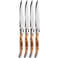 Laguiole En Aubrac 42C12-GEIHQ, Japanese Damascus, Thuja Wood, 4-delige steakmessenset