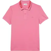 Lacoste Heren Movement Gegraveerde Kraag Polo Shirt (Roze)