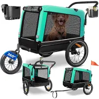 Kesser Hondenfietskar tot 40 kg 3in1 Hondenbuggy - Fietskar Hond Jogger - Mintgroen