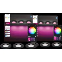 Philips Hue Inbouwspot Slim 6-Pack - White and Color - 90mm - Zwart