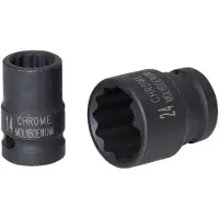 Ks Tools 1/2" doornut met 12 kanten, kort model