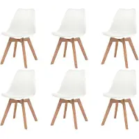 The Living Store : Eetkamerstoelen, 6 stuks, wit, kunststof