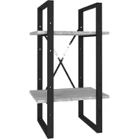 vidaXL Boekenkast 2-laags 40x30x70 cm bewerkt hout grijs sonoma eiken