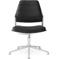 Vipp 454+ Draaistoel Zwart - Bureaustoelen Leer Black Leather - 454+04G01
