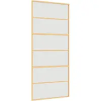 vidaXL Schuifdeur 90x205 cm mat ESG-glas en aluminium goudkleurig